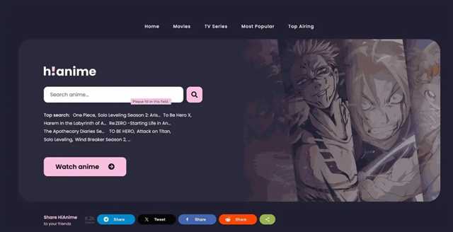 سایت دانلود انیمه HiAnime