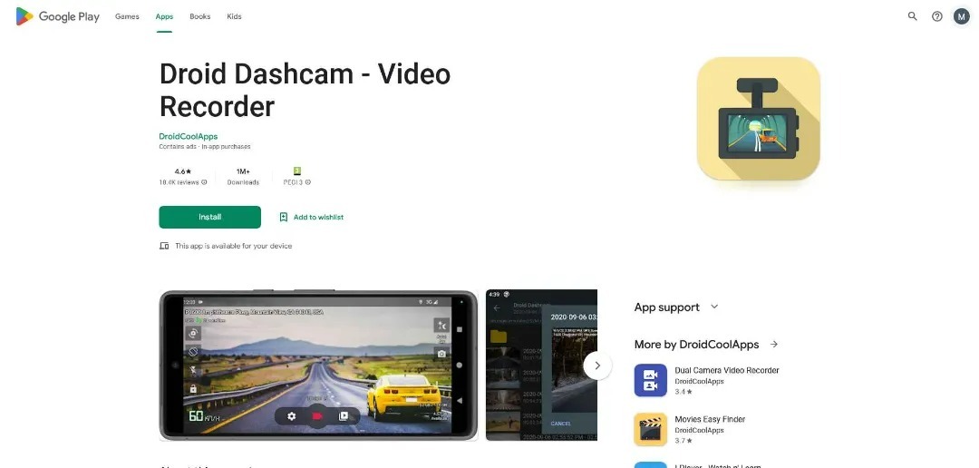 اپلیکیشن Droid Dashcam برای اندروید