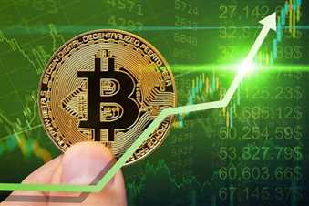 نمودار رشد قیمت بیت‌کوین و بازار ارزهای دیجیتال