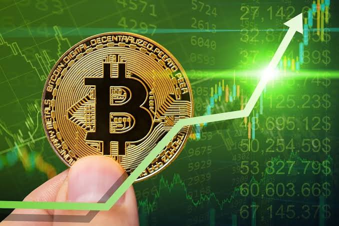 نمودار رشد قیمت بیت‌کوین و بازار ارزهای دیجیتال