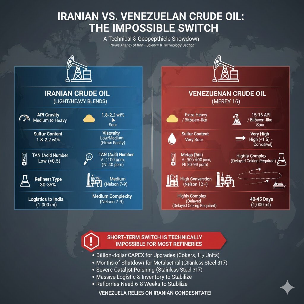 تفاوت نفت ایران با نفت ونزوئلا