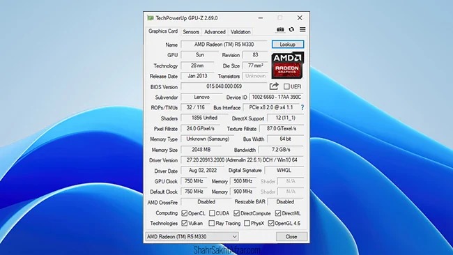 تست کارت گرافیک با نرم‌افزار GPU-Z