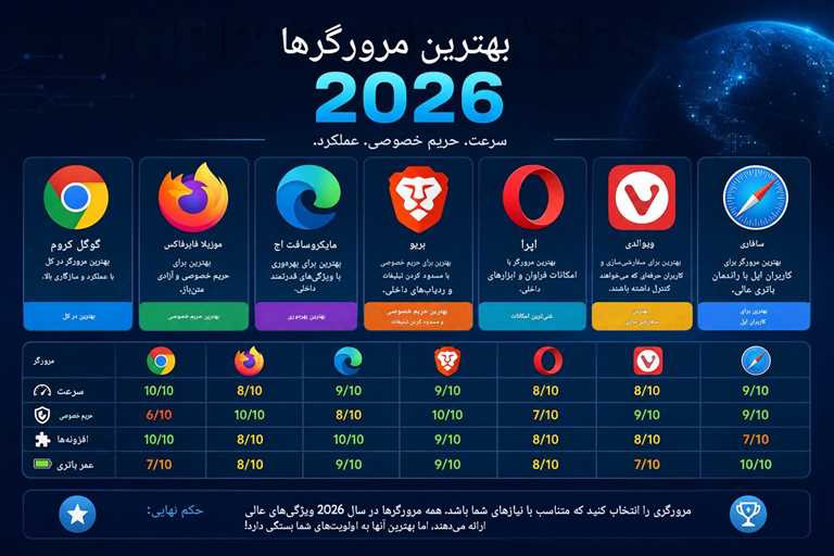 بهترین مرورگرهای وب در سال ۲۰۲۶