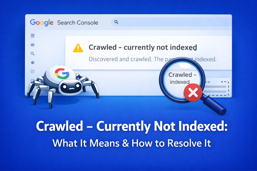 دلیل وضعیت Crawled – currently not indexed در سرچ کنسول گوگل
