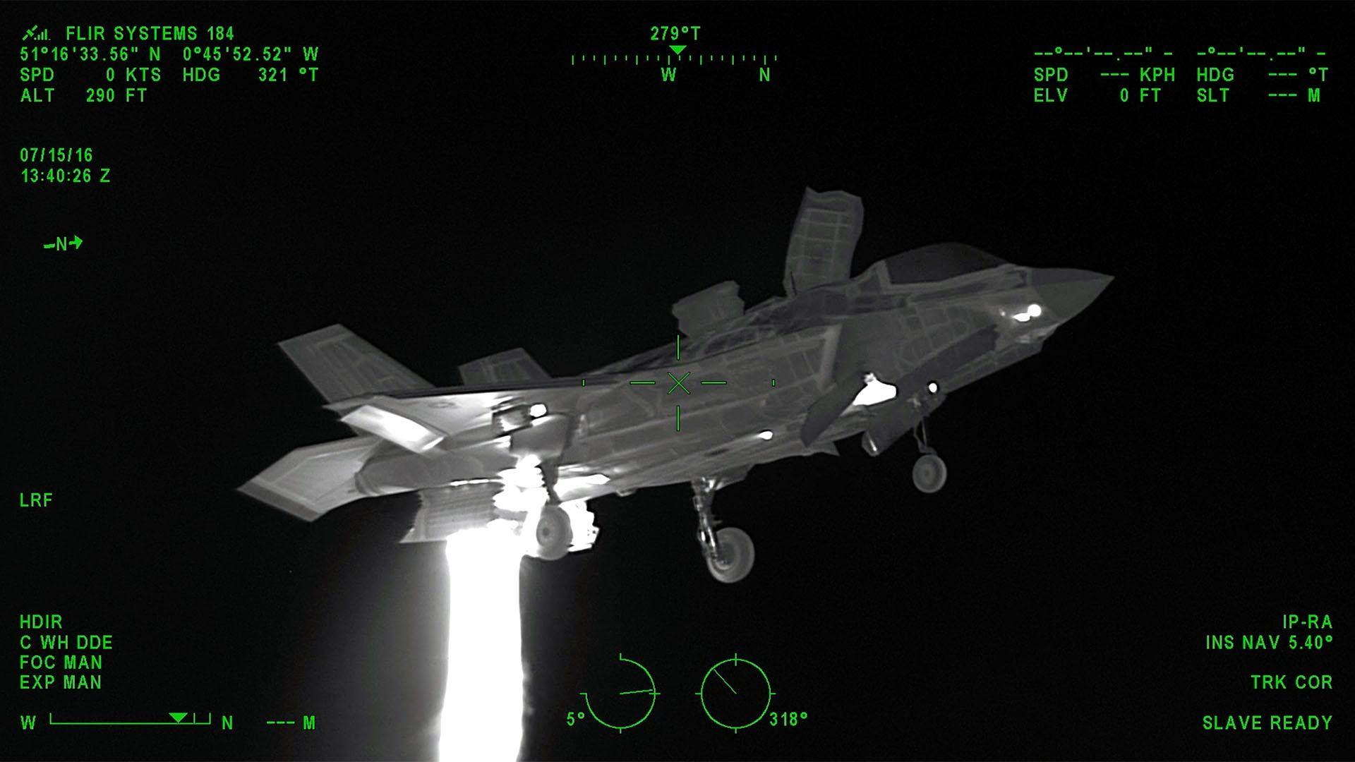تصویر فروسرخ از امضای حرارتی جنگنده F-35