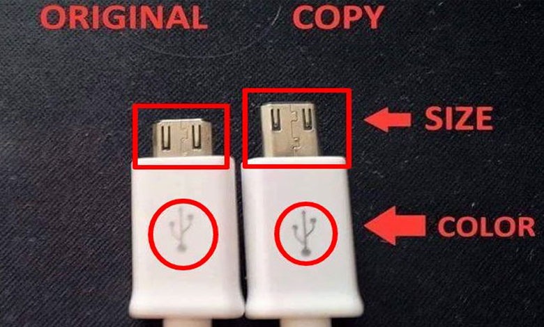 تفاوت پورت های کابل شارژر اصلی با شارژر تقلبی