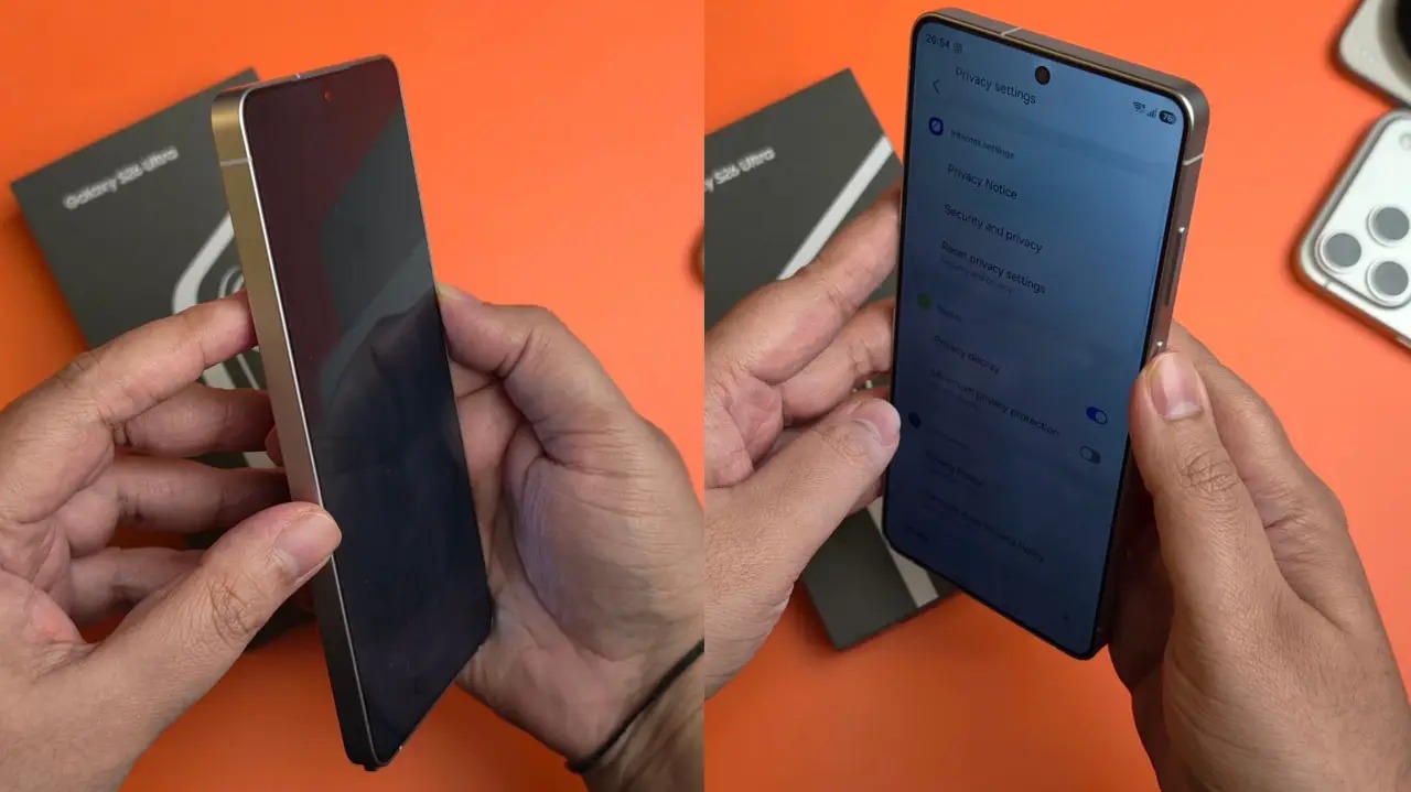 نمایشگر حریم خصوصی گلکسی S26 اولترا ا