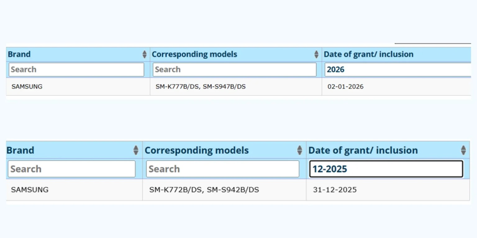 گواهی BIS و شماره مدل‌های تایید شده گلکسی S26 و S26 پلاس