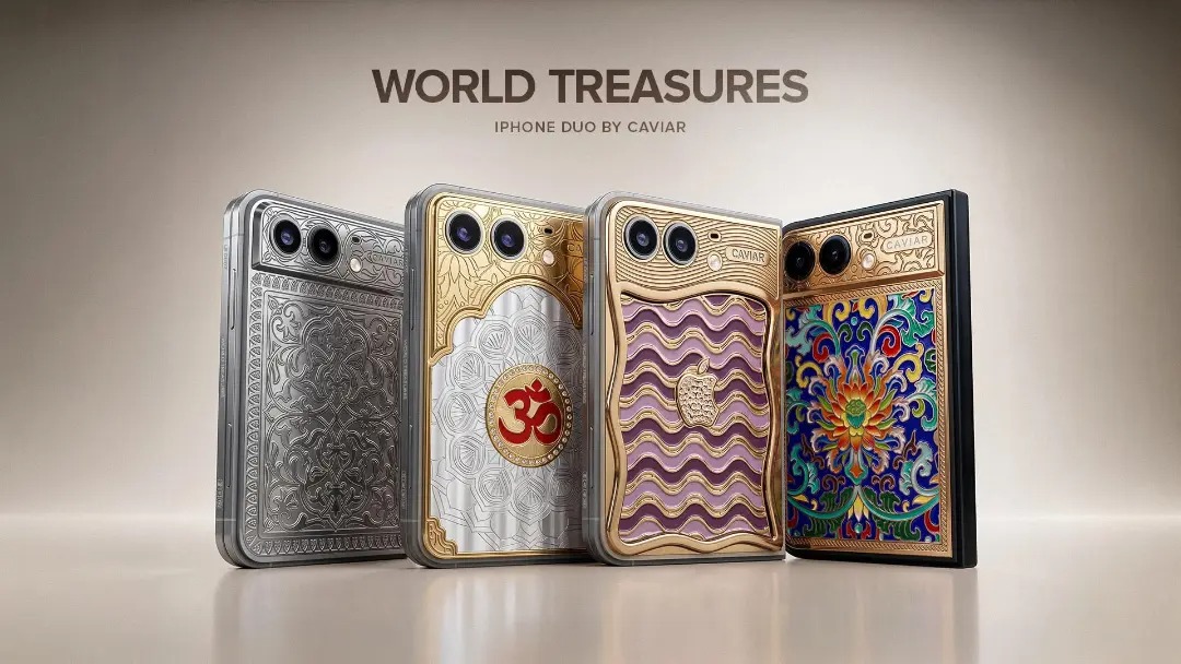 گوشی‌های لوکس Caviar iPhone Duo با تزئینات پلاتین، طلا، الماس و میناکاری هنری