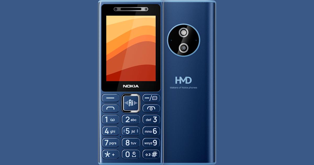 نمای جلو و پشت گوشی دکمه ای Nokia 210 4G