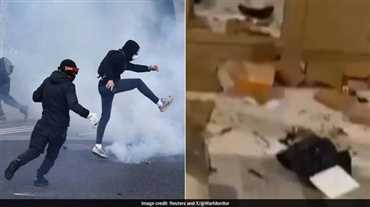 فروشگاه Apple Sainte-Catherine در بوردو که در جریان اعتراضات فرانسه غارت شد.