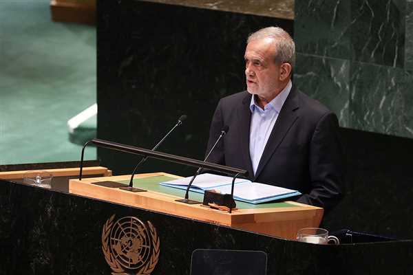 مسعود پزشکیان رئیس جمهور ایران در مجمع عمومی سازمان ملل متحد