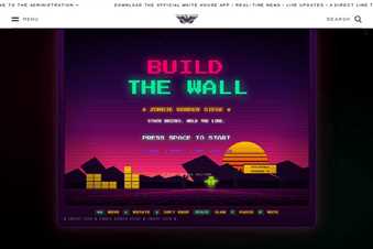 بازی Build the Wall شبیه تترس در وب‌سایت کاخ سفید