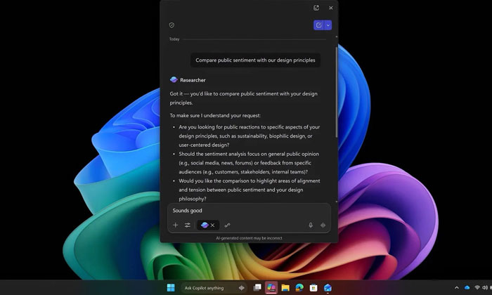 کوپایلوت به نوار وظیفه ویندوز ۱۱ می‌آید
