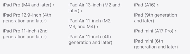 لیست آیپدهای سازگار با iPadOS 27