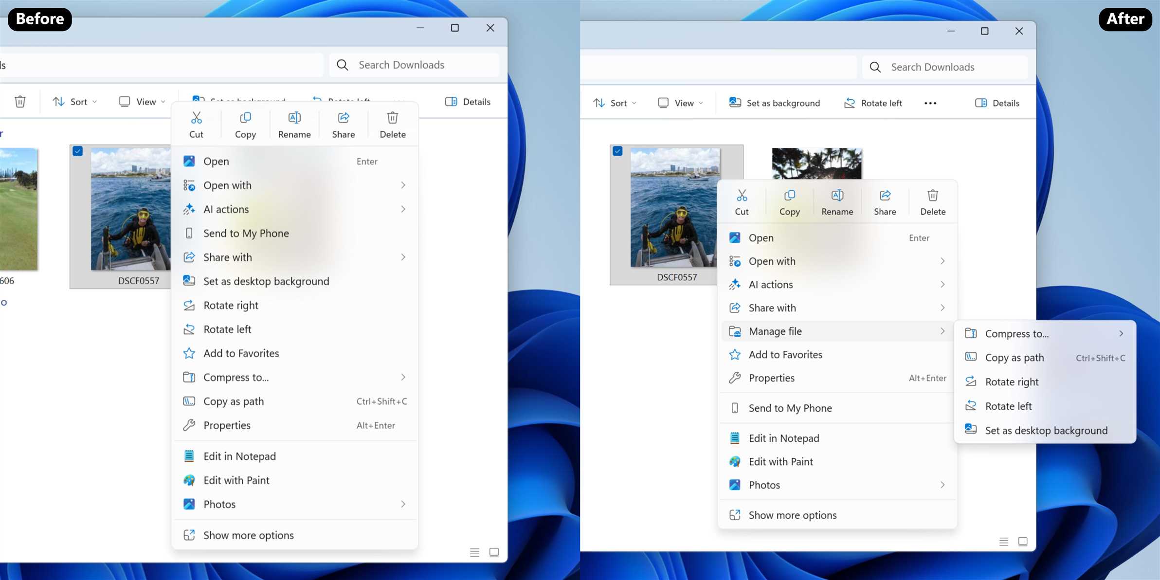 منوی راست کلیک ویندوز 11 و گزینه های Context Menu