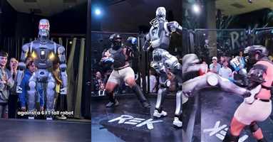 مبارزه انسان با ربات انسان نما در مسابقه MMA