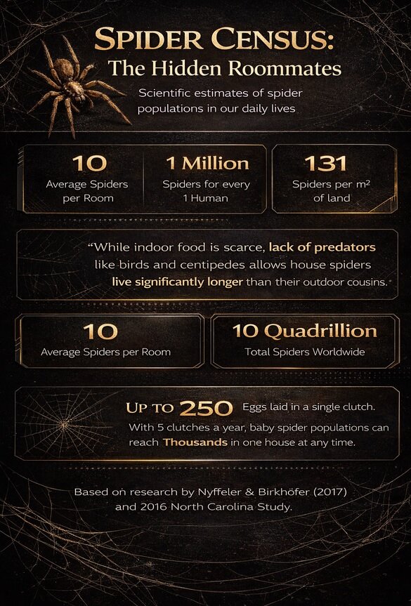 تعداد عنکبوت در خانه