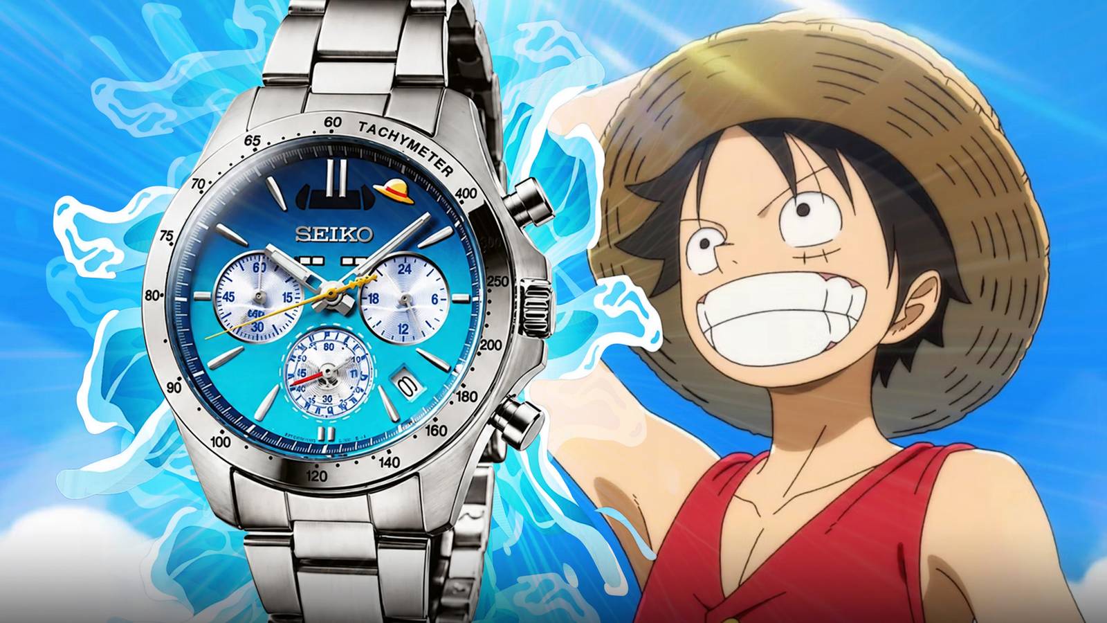 ساعت کرونوگراف محدود Seiko One Piece با صفحه آبی
