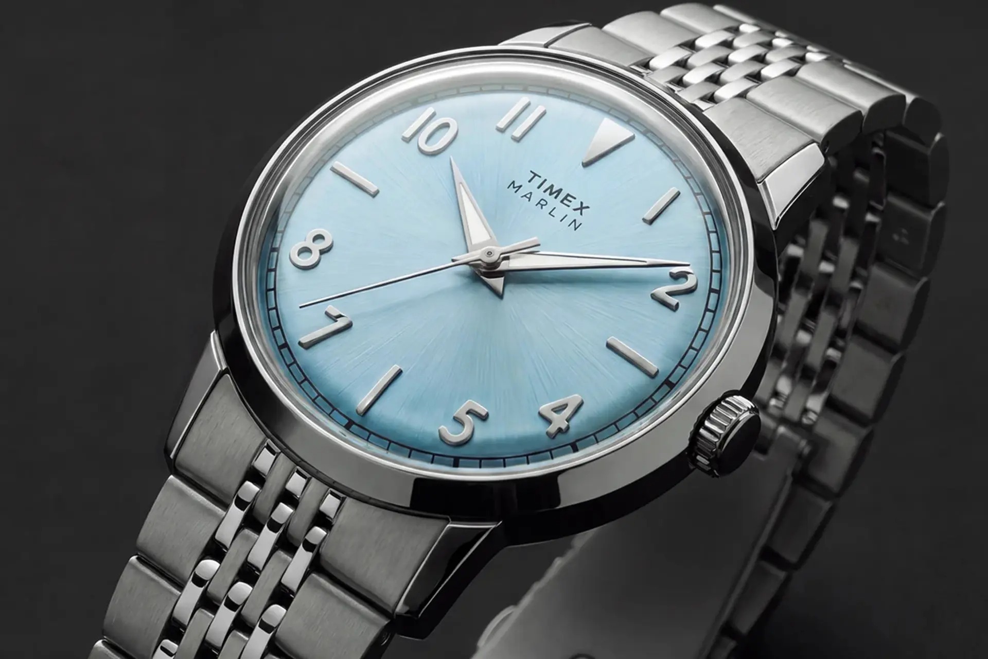 ساعت کلاسیک Timex Marlin Quartz با بدنه ۳۴ میلی‌متری و صفحه آبی